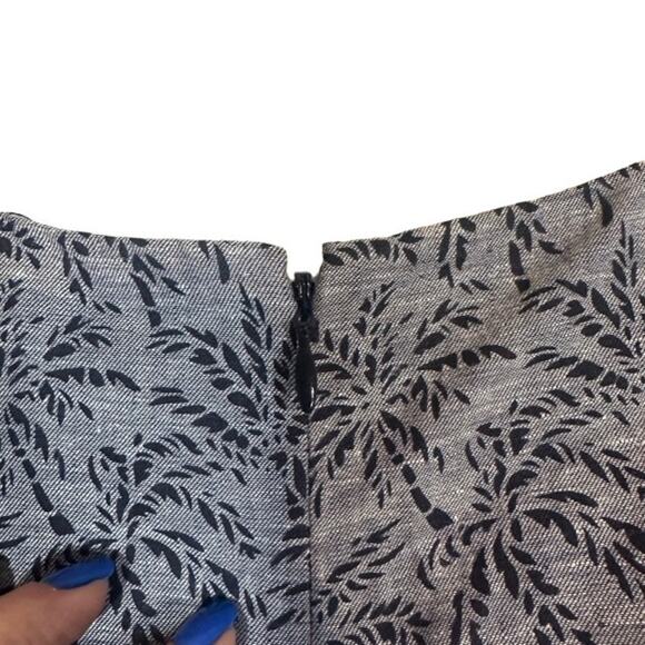 J. Crew Gray Palm Tree Cotton/Linen Blend Sleeveless Sheath Dress Women Sz 4 - Picture 11 of 11